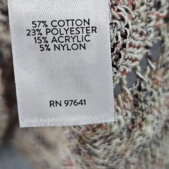 J.Jill Women's Size S Textured Pebble Diamond Pointelle Knit Pullover Sweater - Picture 6 of 9